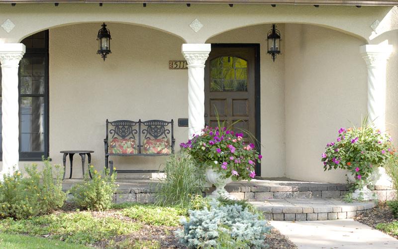 Arched entryway with columns